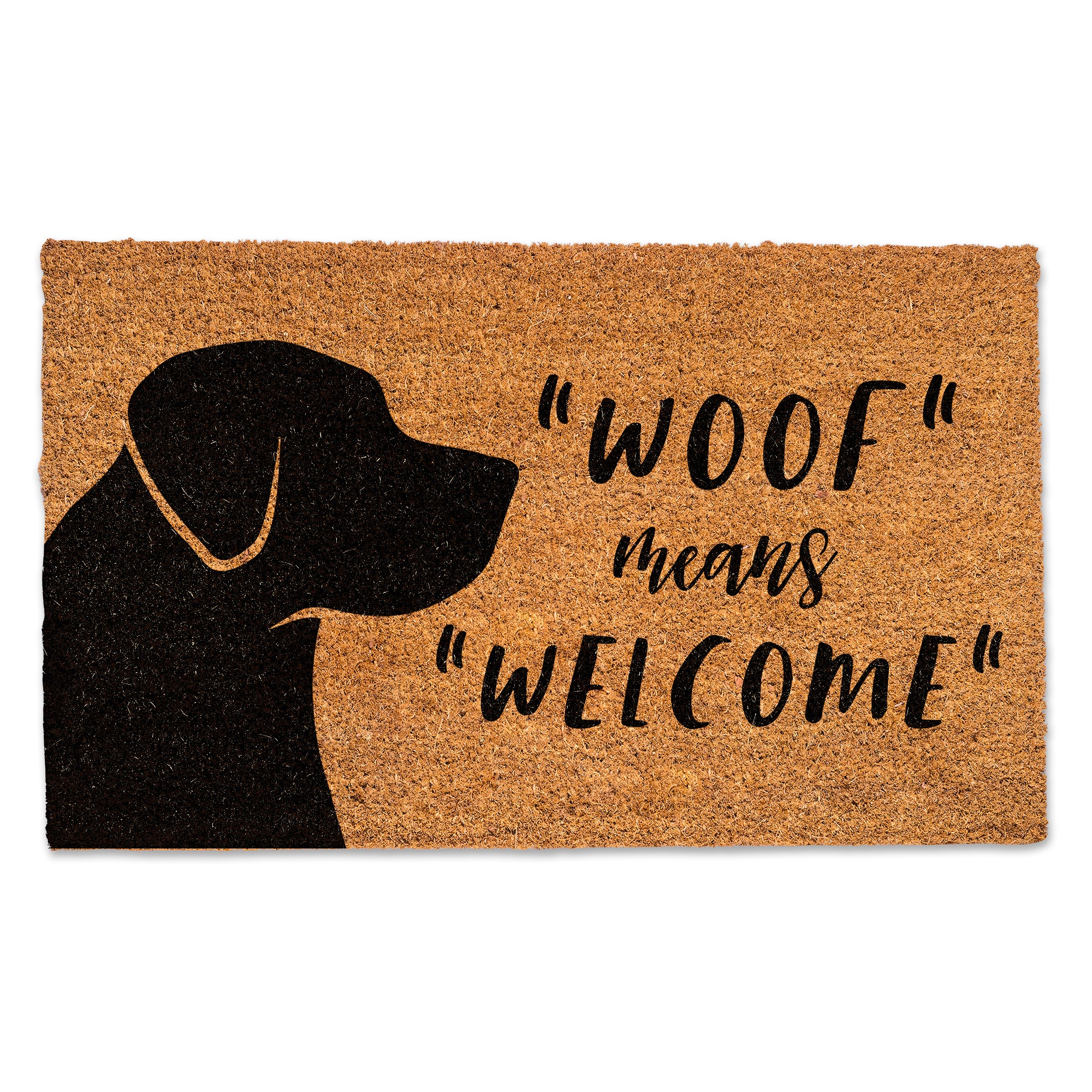 Woof Means Welcome Door Mat