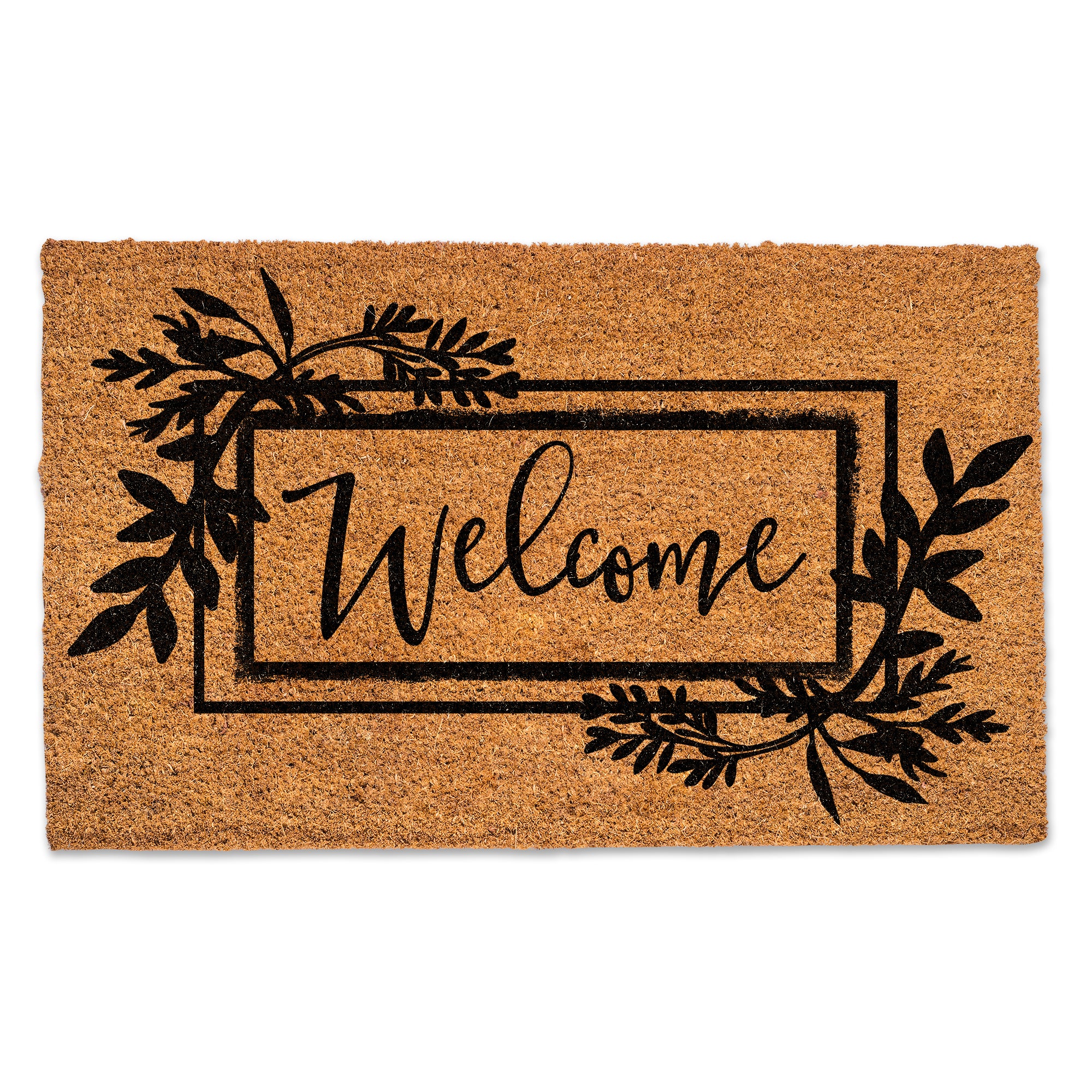 Welcome Floral Border Door Mat
