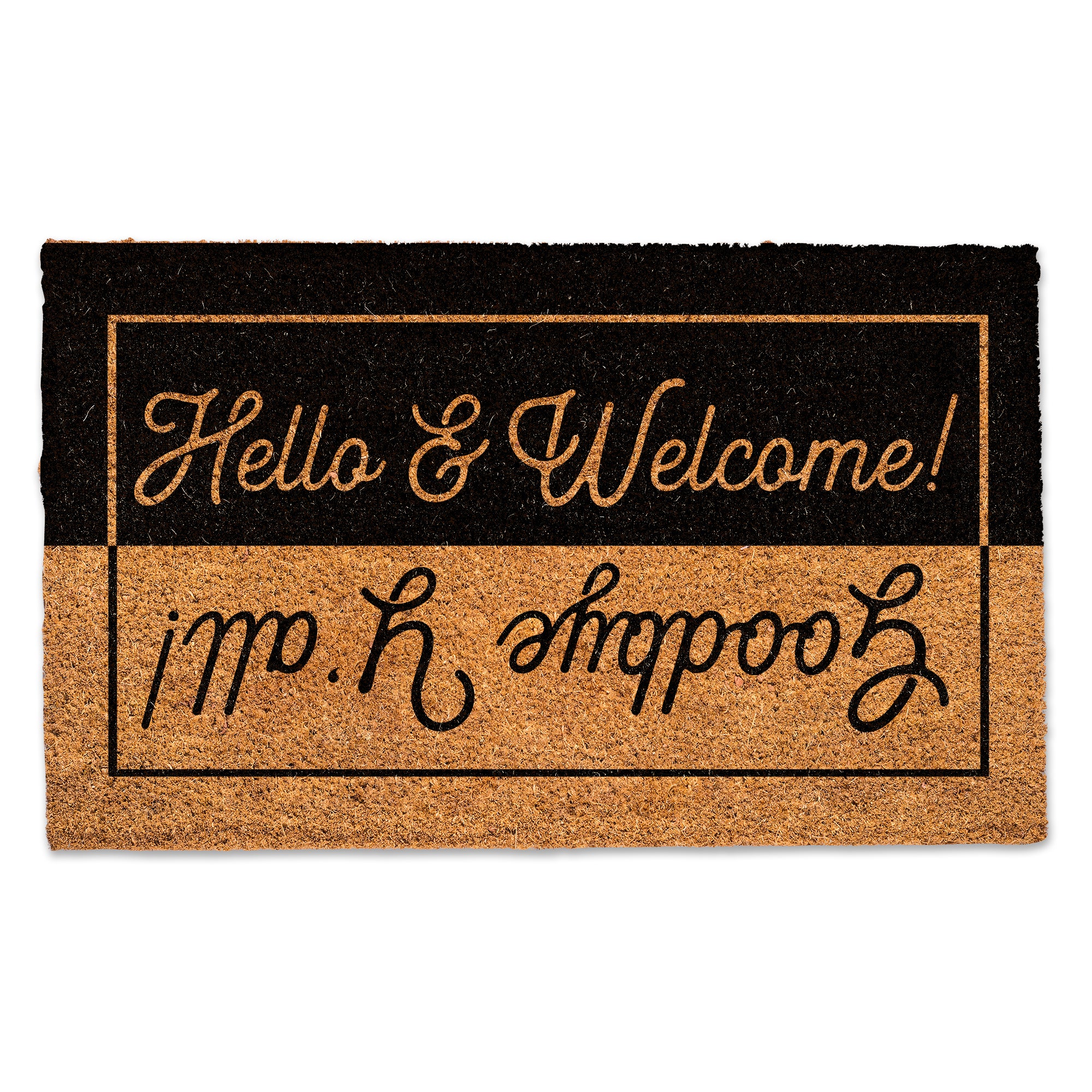 Hello and Goodbye Door Mat