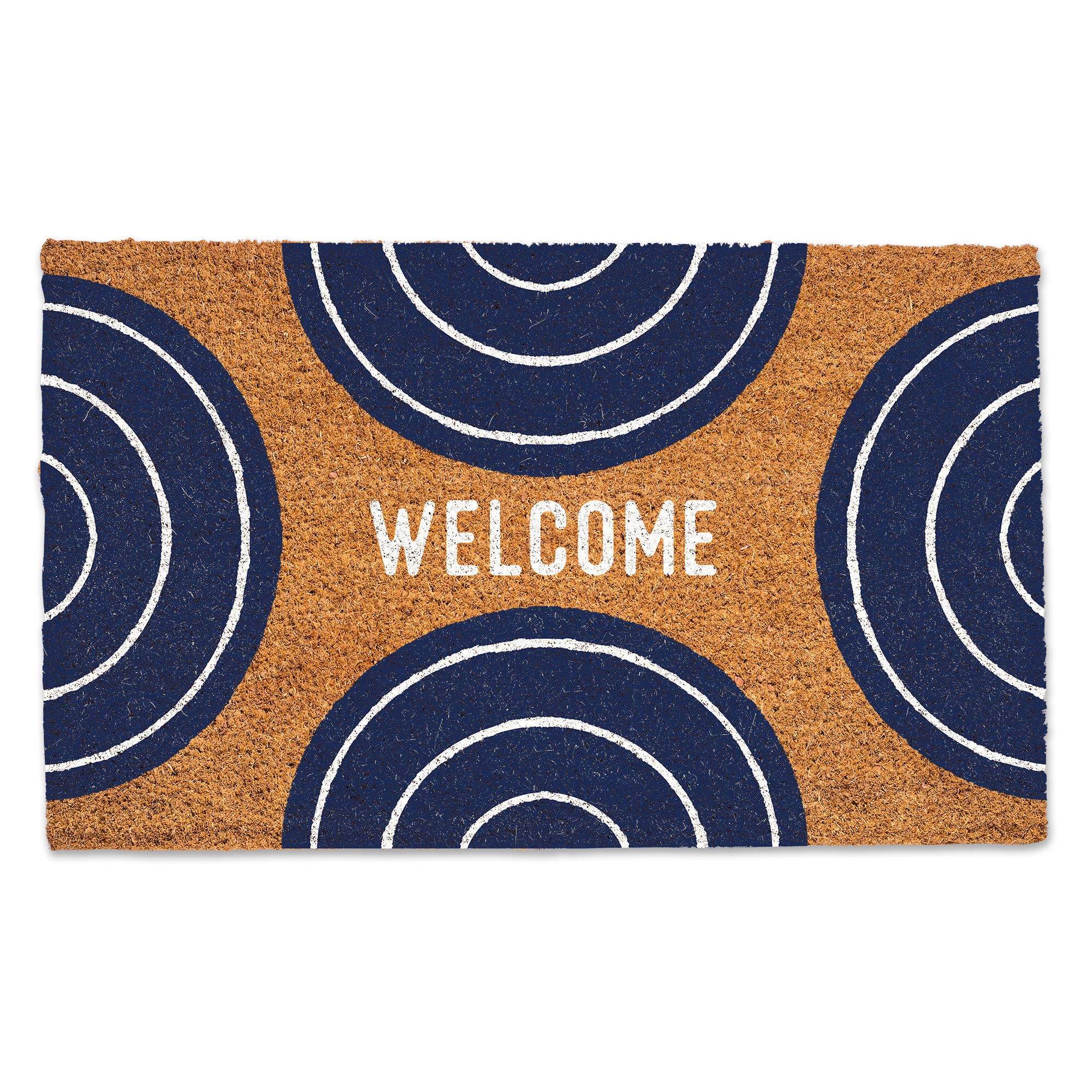Welcome Blue Arches Door Mat