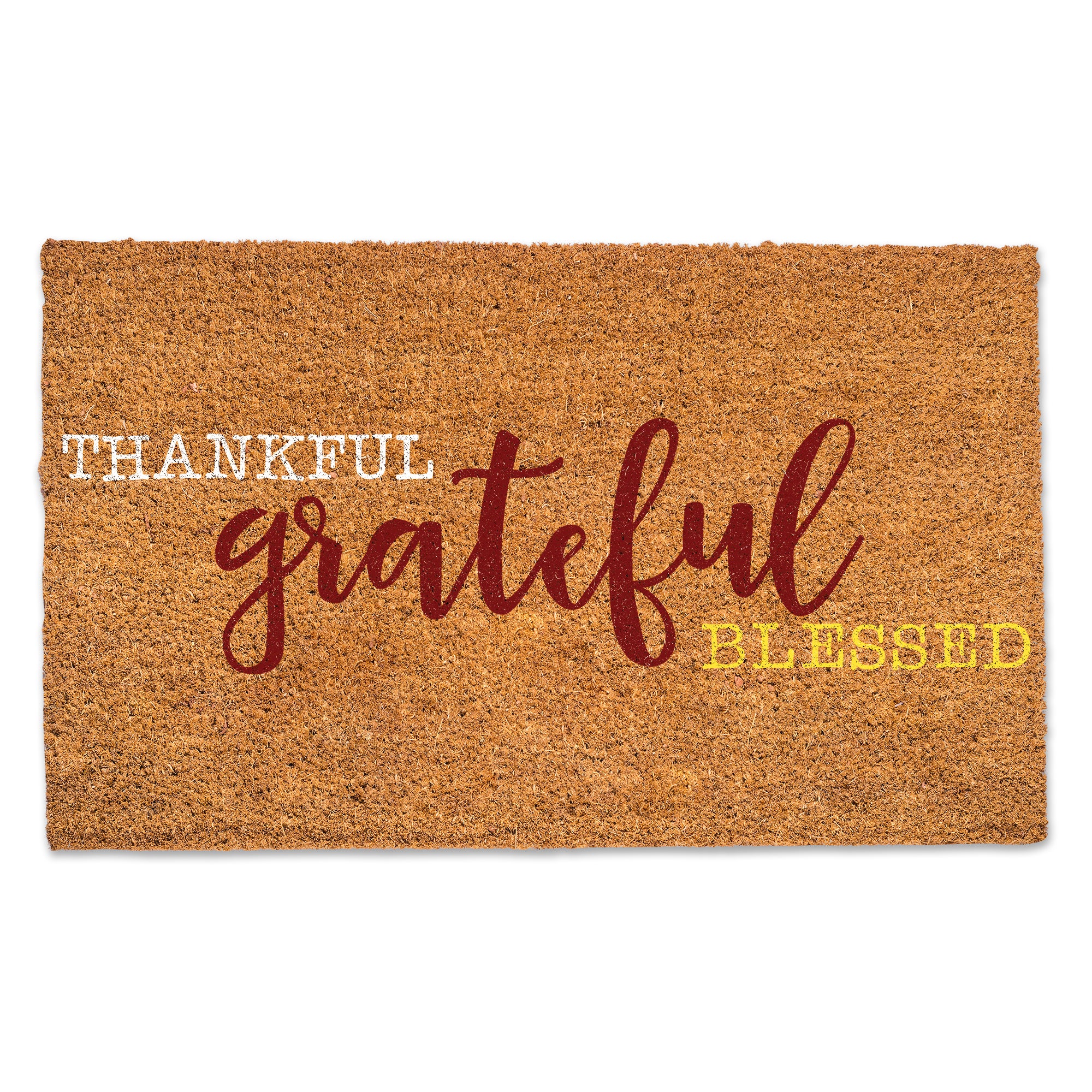 Thankful Grateful Blessed Door Mat