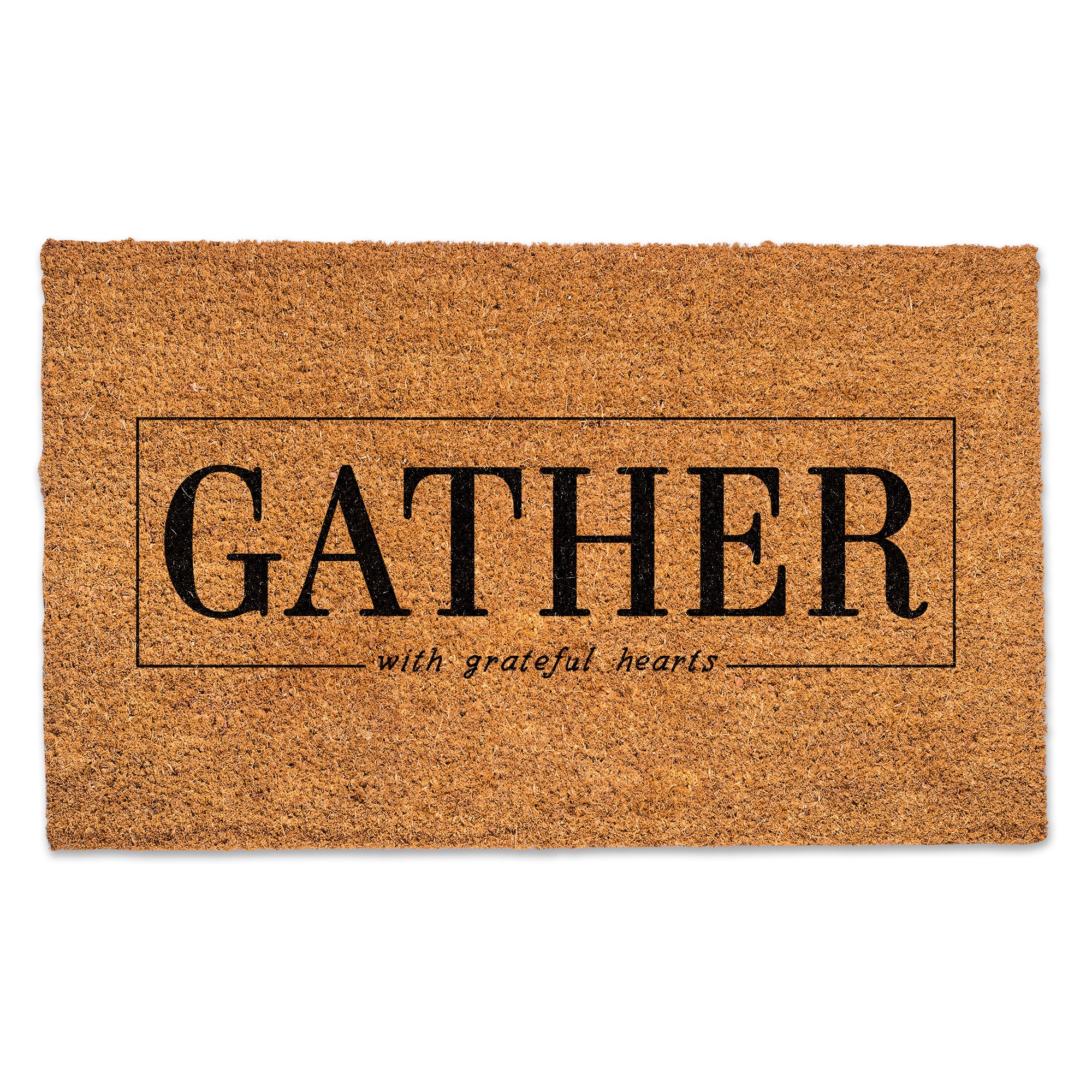 Gather Here with Grateful Hearts Door Mat