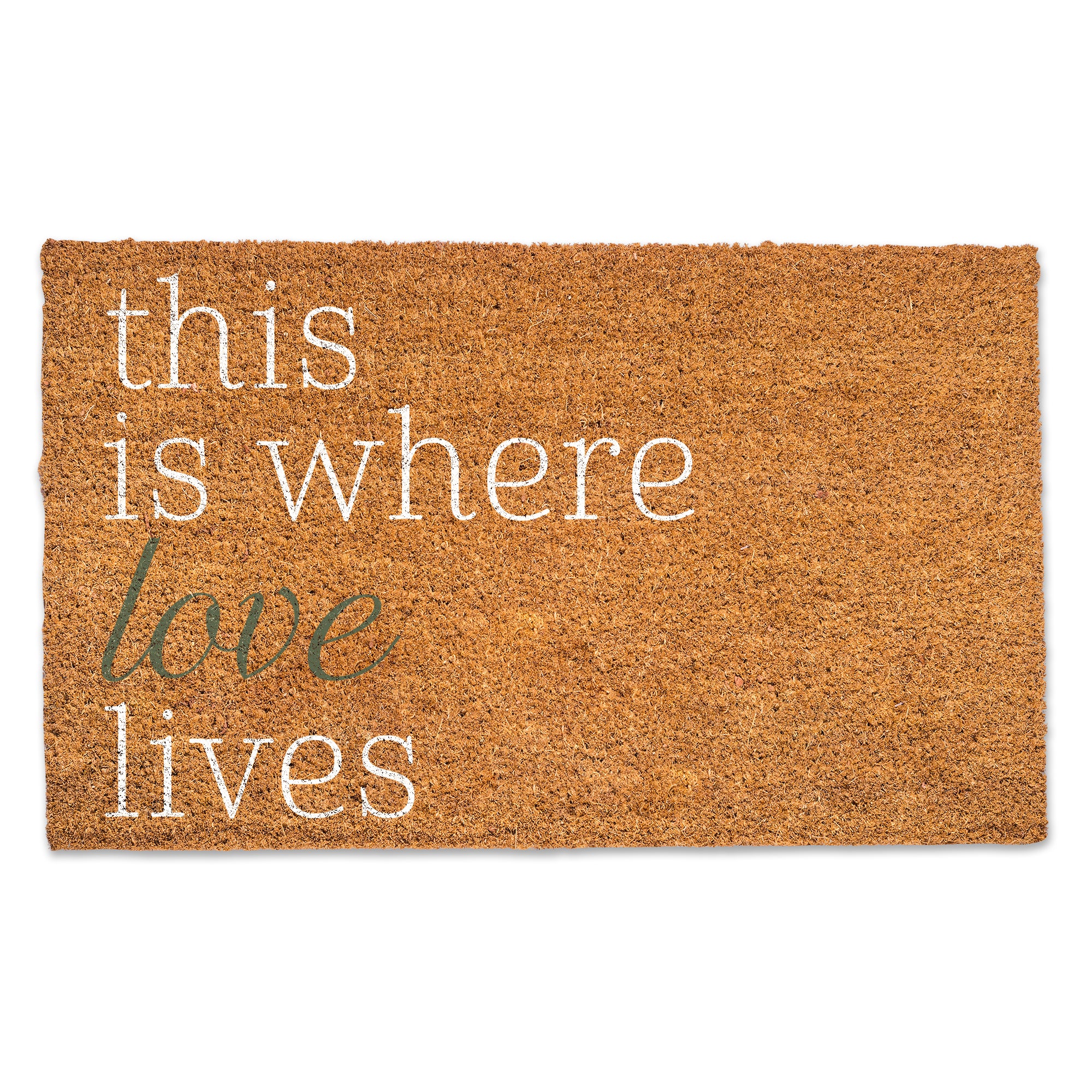 Where Love Lives Olive Door Mat