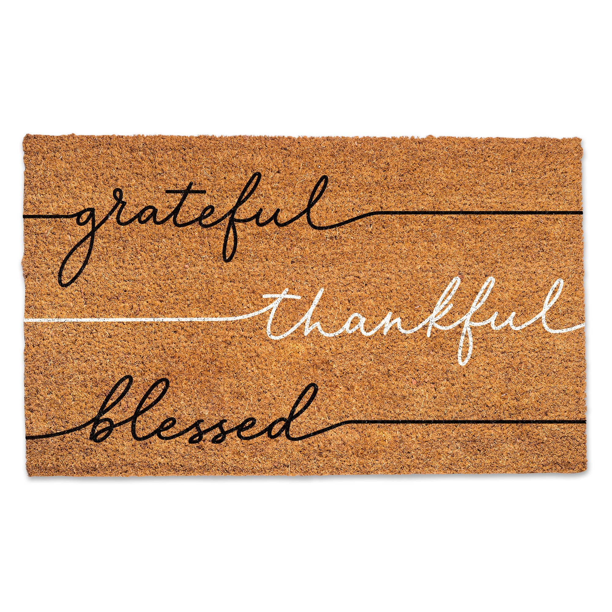 Grateful Thankful Blessed Door Mat