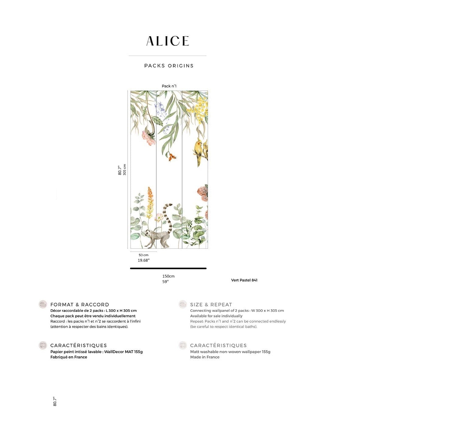 Alice Pastel Green Mural