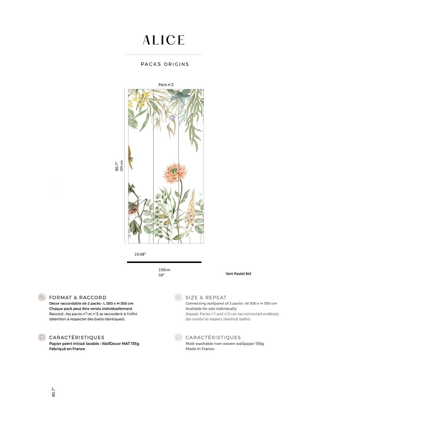 Alice Pastel Green Mural