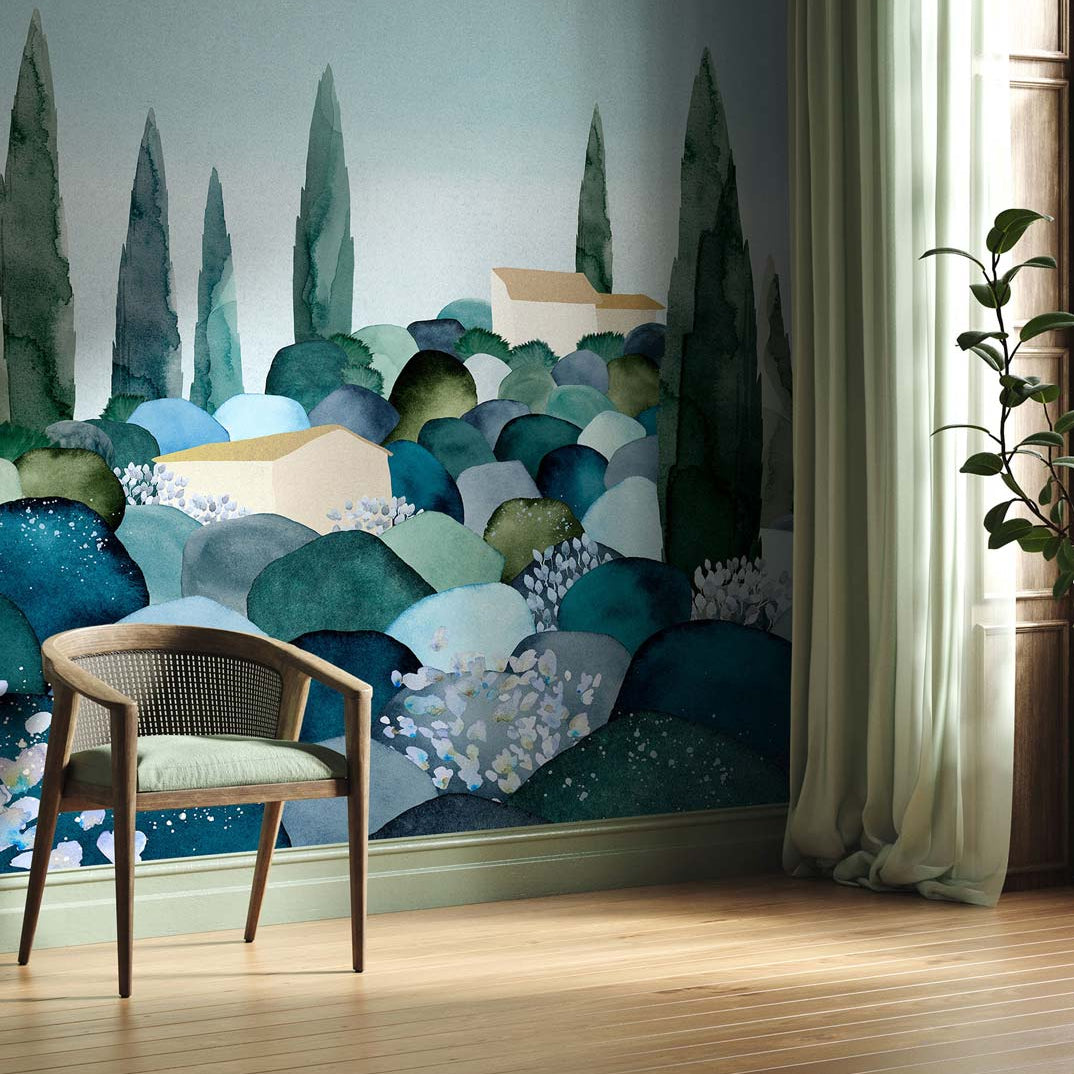 Cypresses Wall Mural