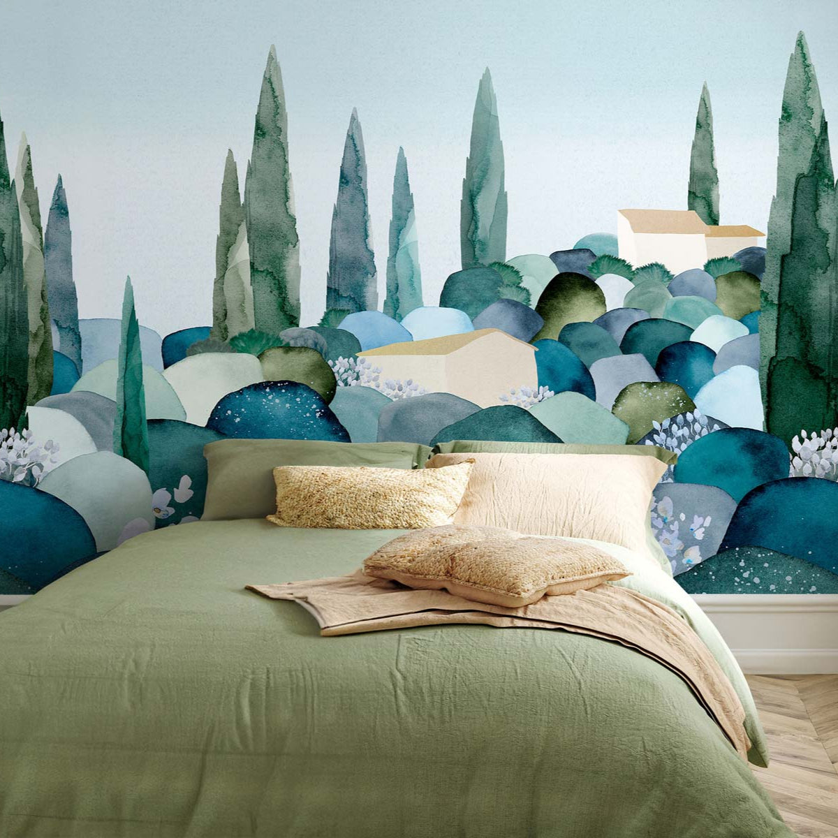 Cypresses Wall Mural