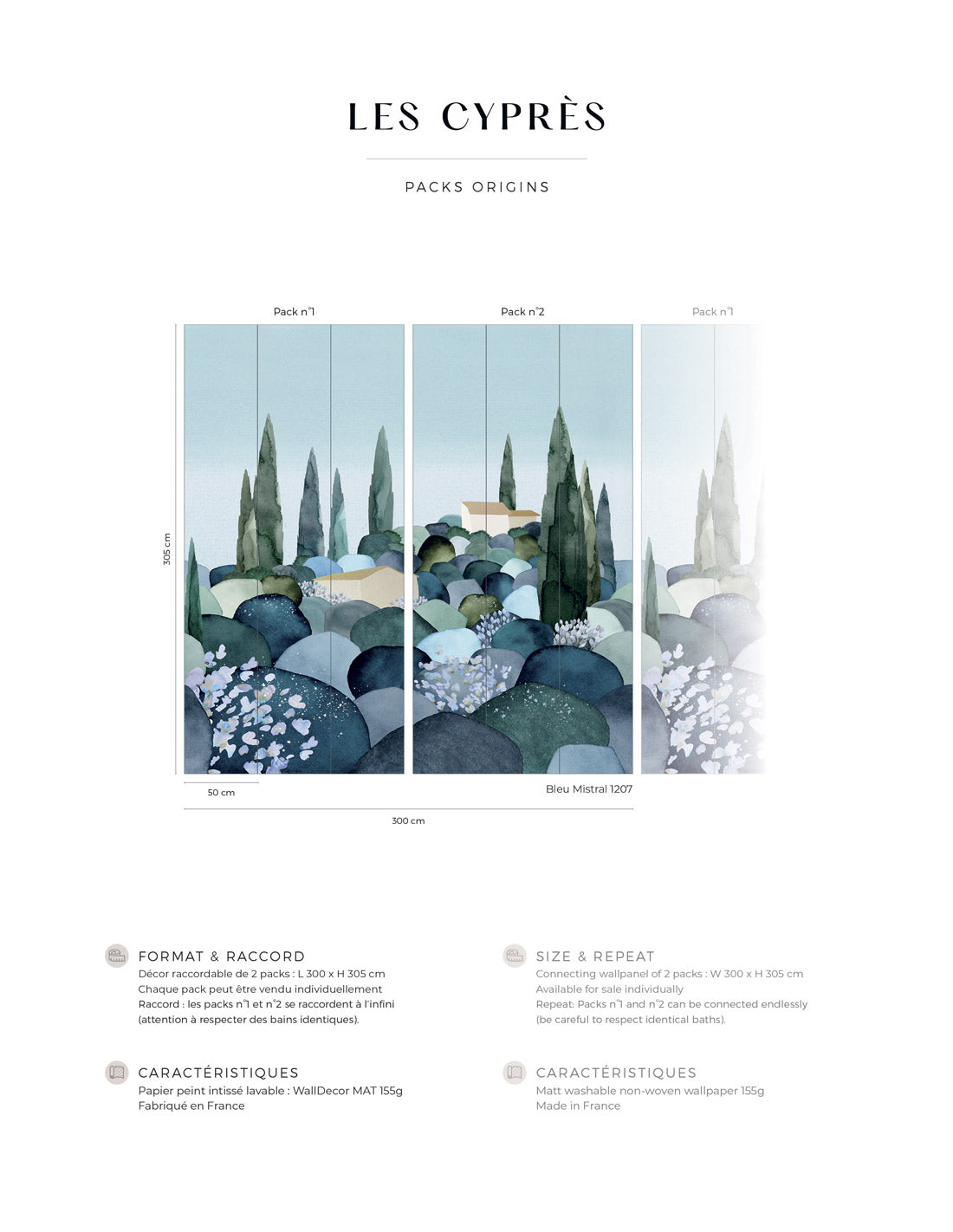 Cypresses Wall Mural