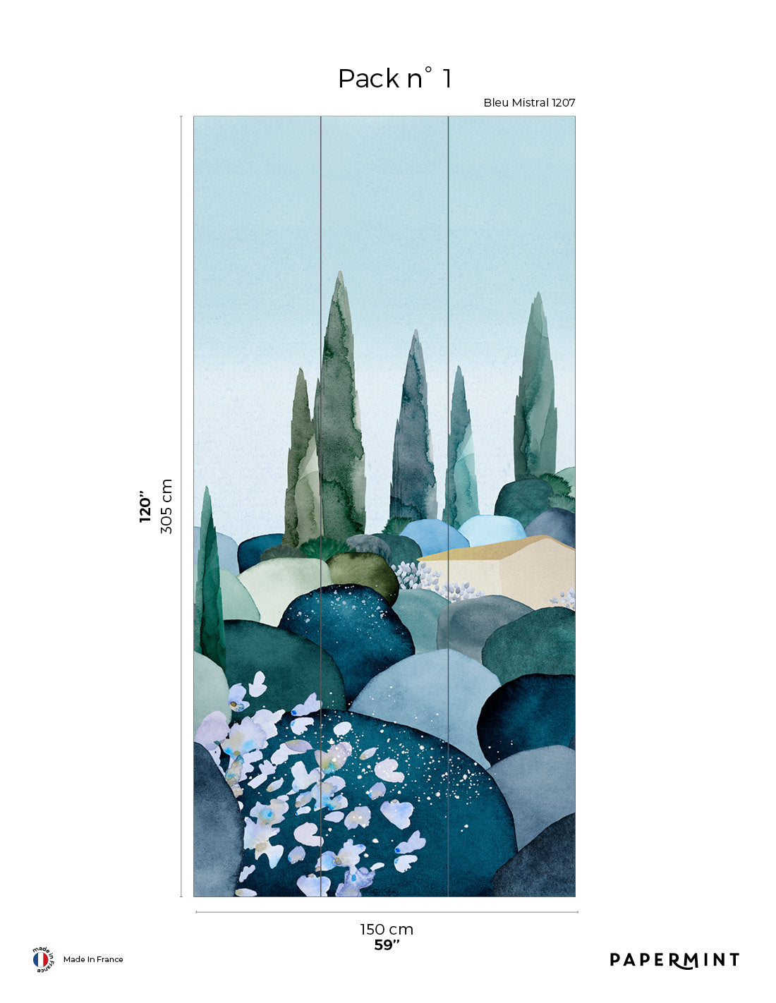 Cypresses Wall Mural