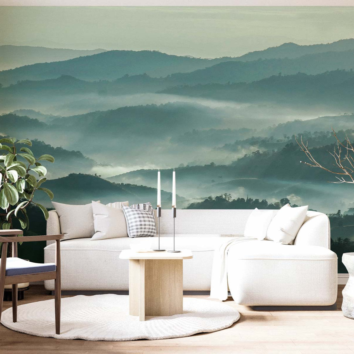 Misty Line Wall Mural