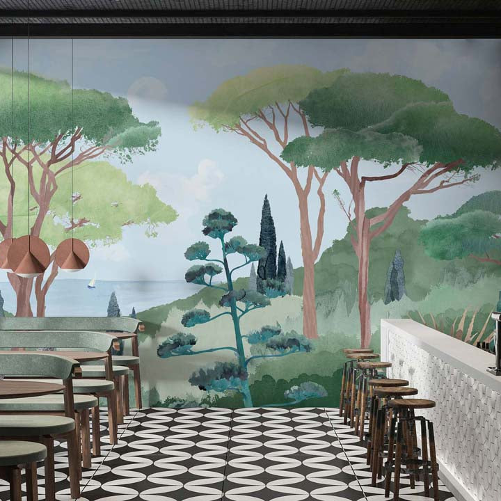 Tuscany Watercolor Wall Mural