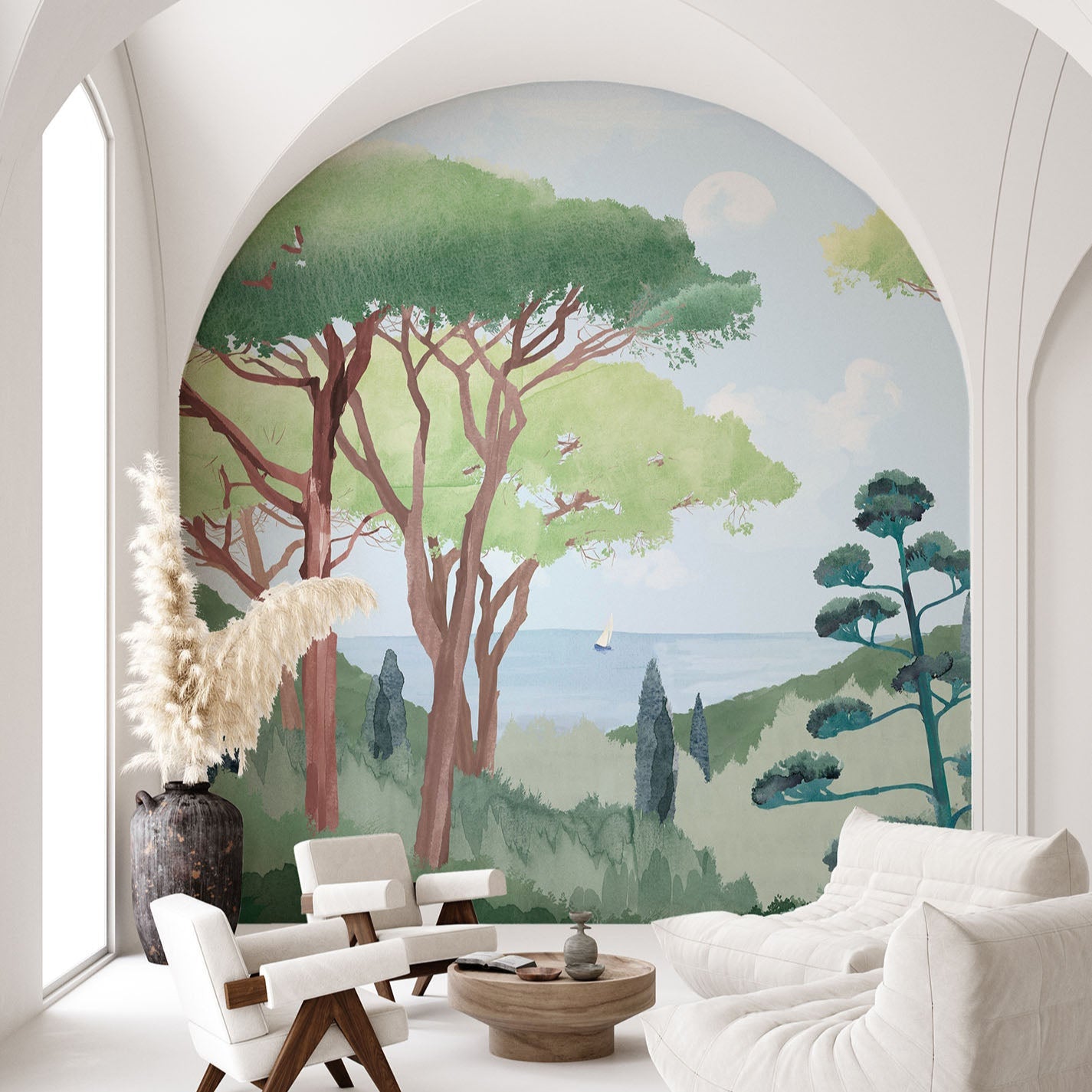 Tuscany Watercolor Wall Mural