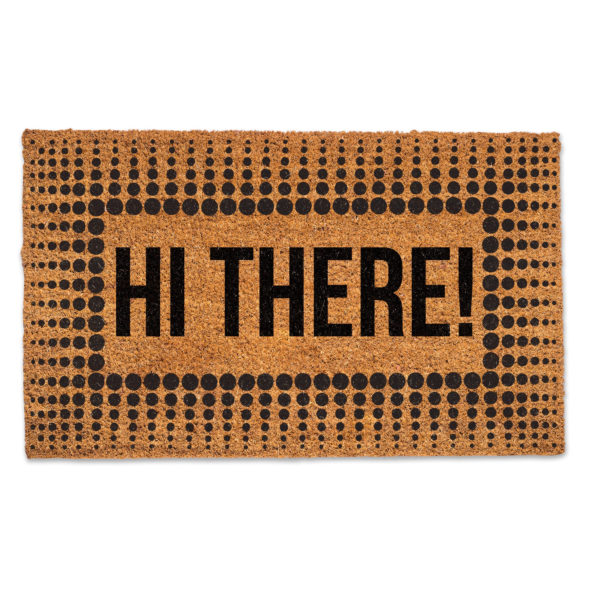 Hi There Circle Border Door Mat