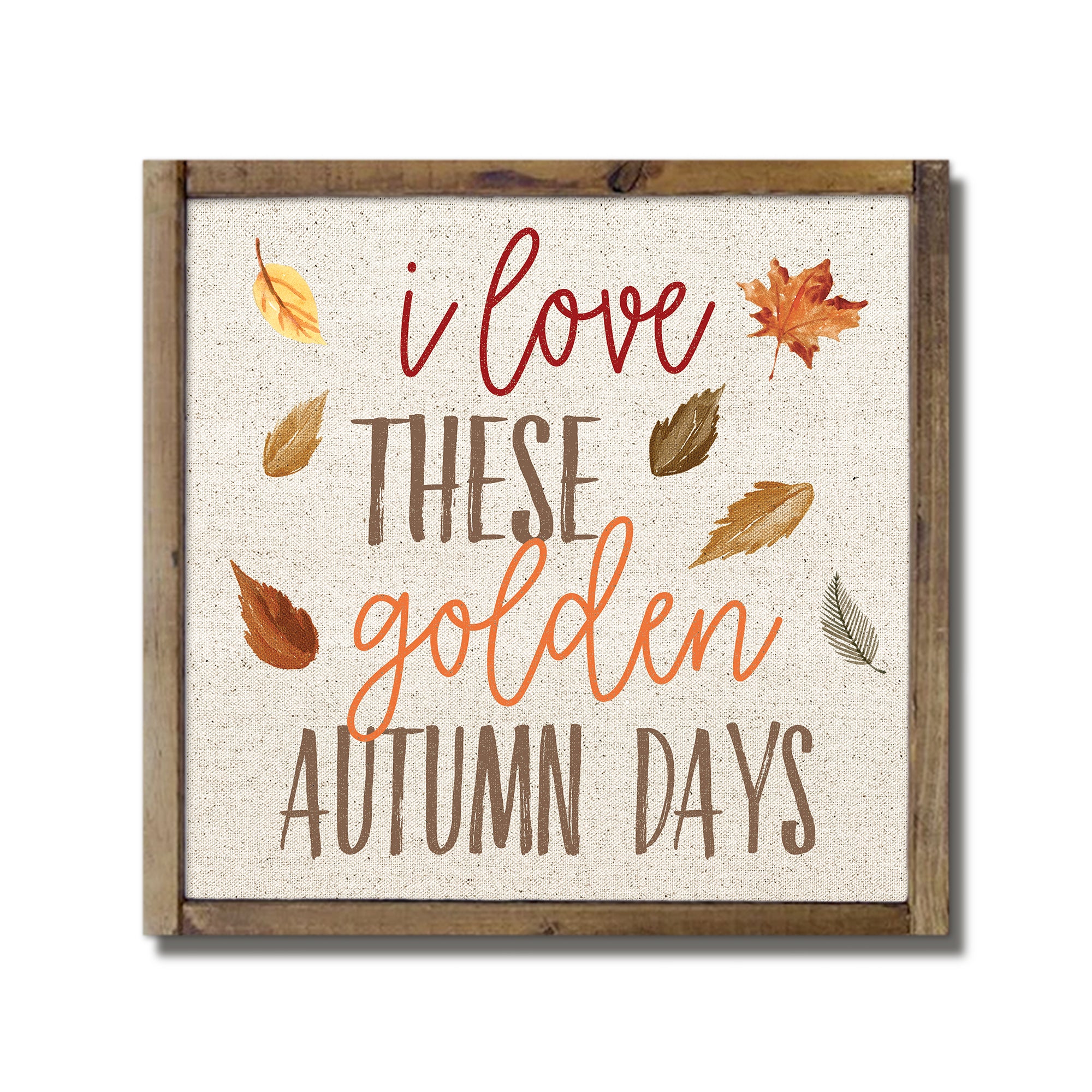 I Love These Golden Autumn Days Framed Wood Plaque