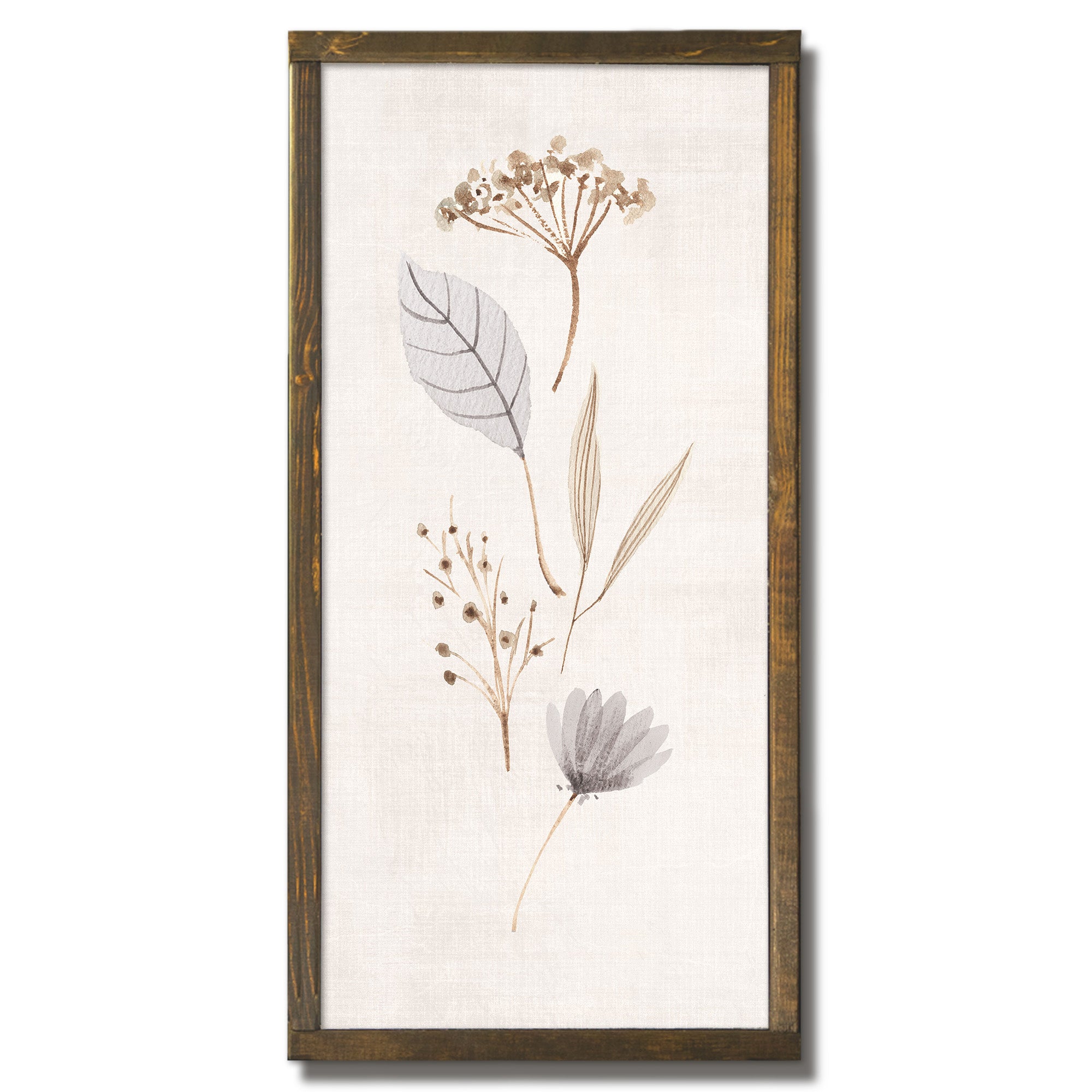 Spice and Blue Leaves II Framed Wood Plaque