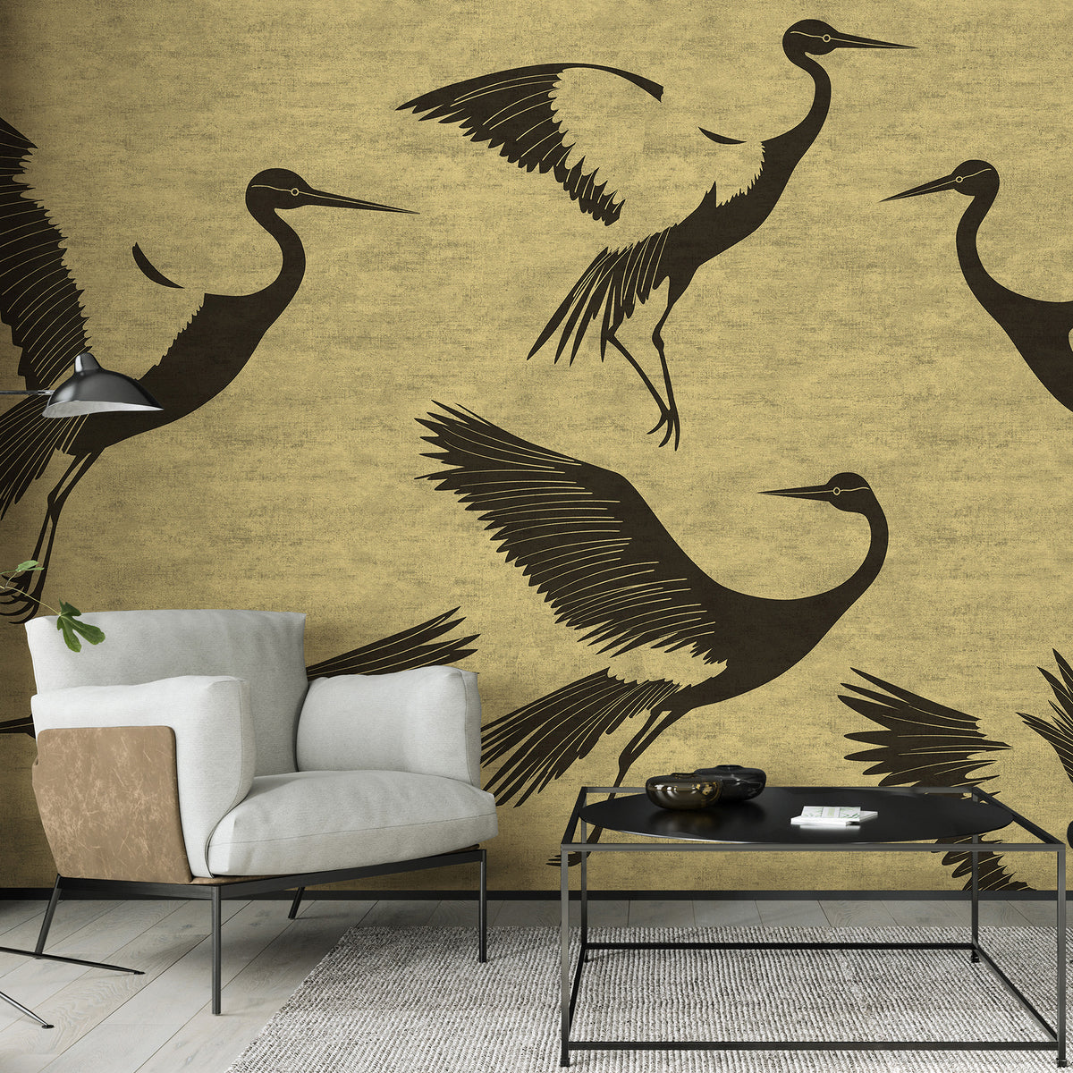 Black Feathers Wall Mural