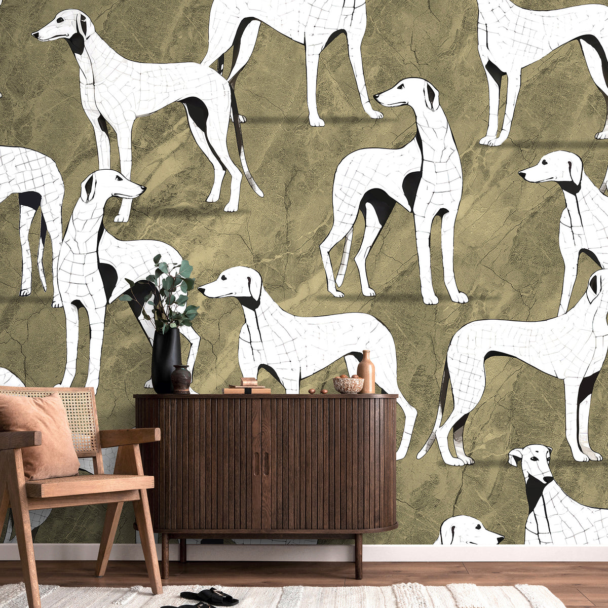 Greyhound Manor Wall Mural
