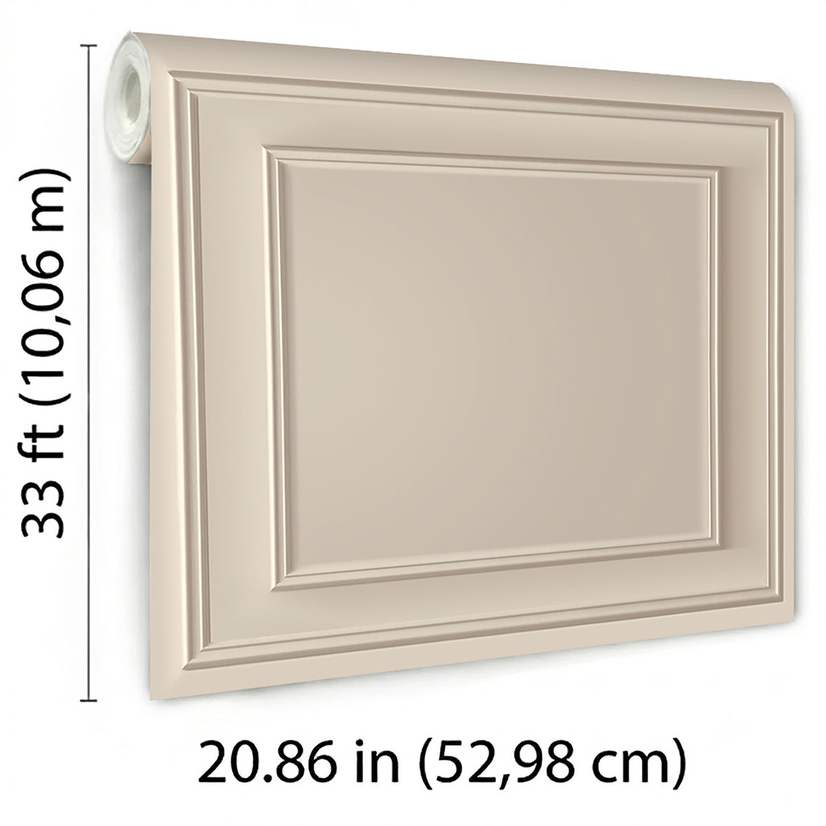 Faux Panel Moulding Wallpaper