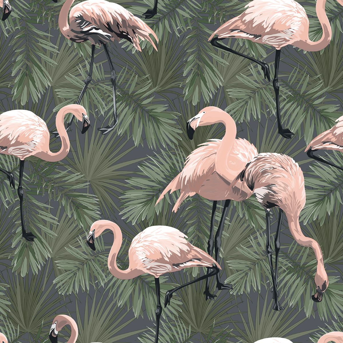 Flamingo Grove Wallpaper