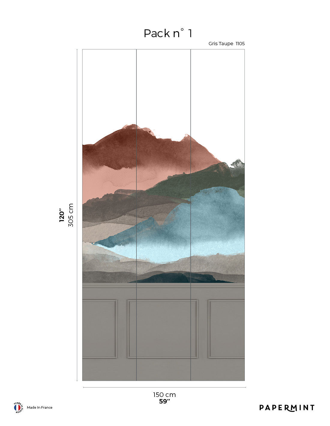 #color_Multicolor with Gray Taupe Wainscoting