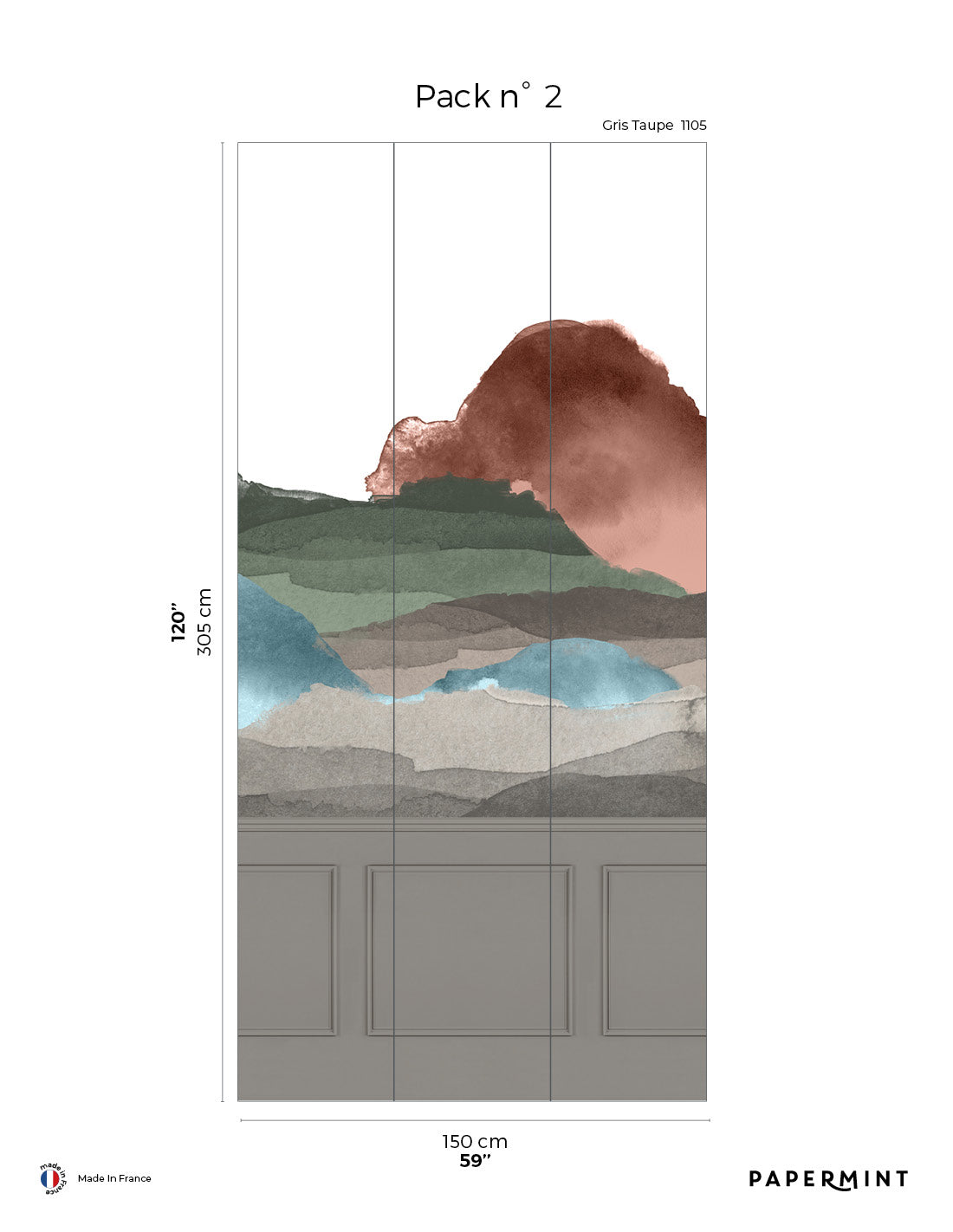 #color_Multicolor with Gray Taupe Wainscoting