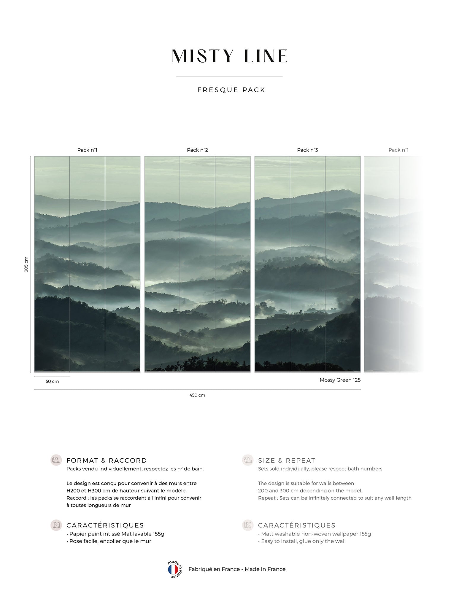 Misty Line Wall Mural