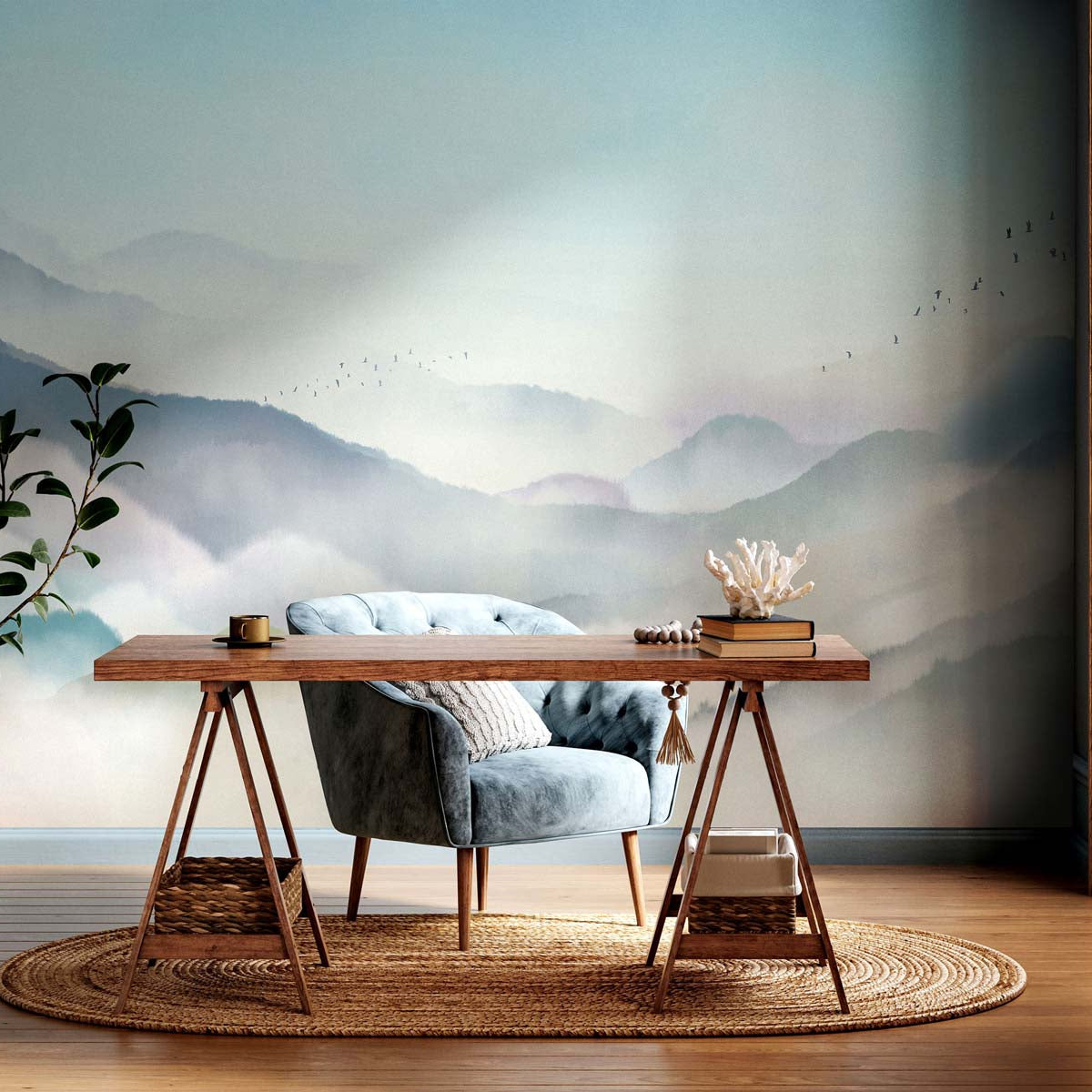 Japanese Mountain Wall Mural